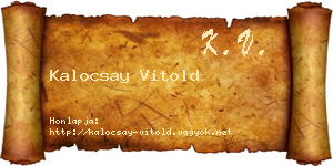 Kalocsay Vitold névjegykártya